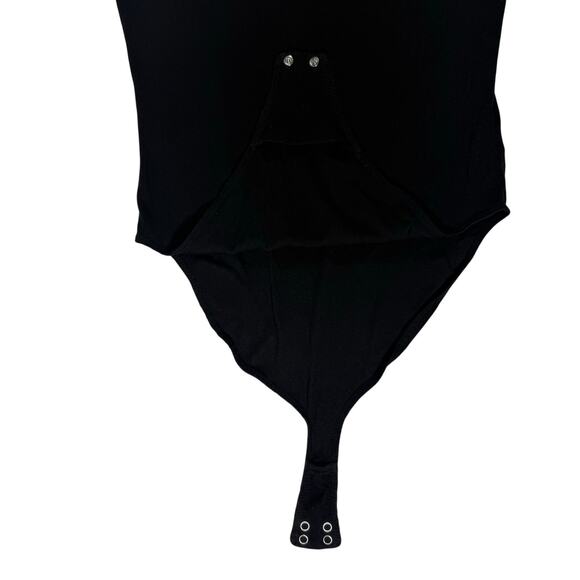 Agolde Black Ribbed High Neck Tank Bodysuit Women’s Large USA Made Stretch - Picture 8 of 9